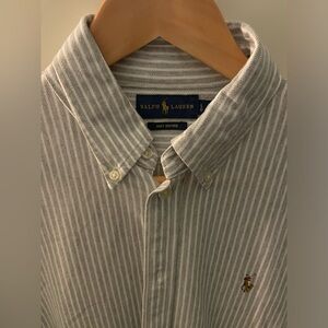 Ralph Lauren Knit Gray Striped Oxford